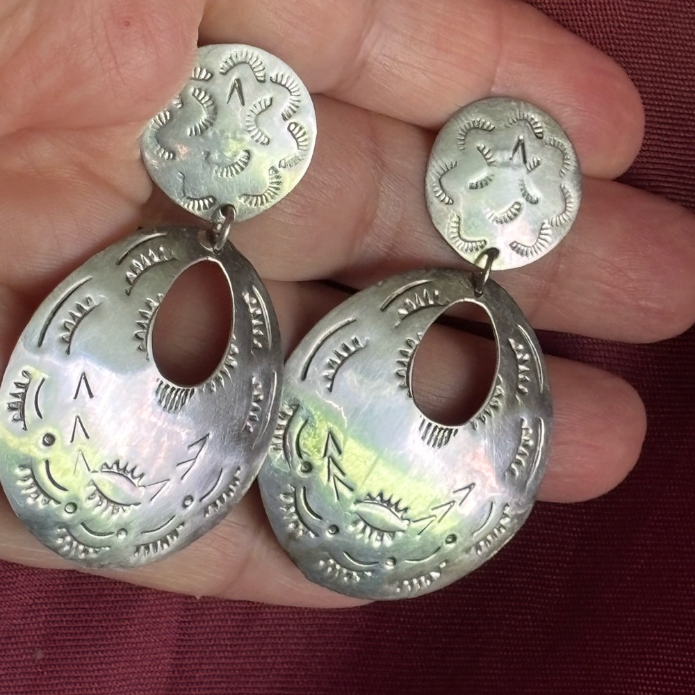 FINAL PRICE 🔥Vintage sterling Oval Earrings Silver has marked Mexico 925 - Picture 10 of 10